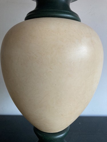 90s Table Lamp Base Ceramic Green & Cream Grecian Greek Urn Vase Style Customise - Foto 3 di 9