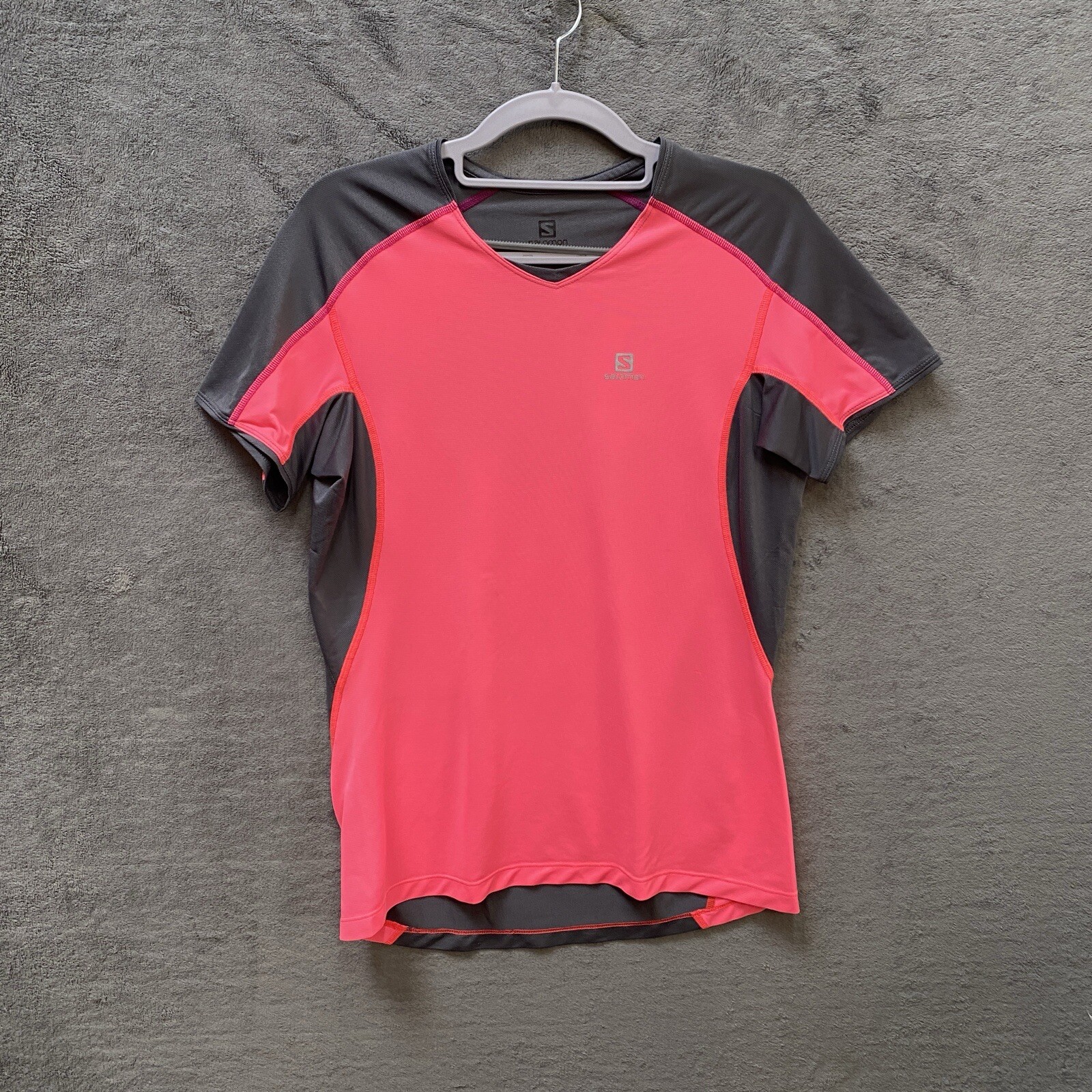 Camicia da donna rosa e grigia Salomon Acti Lite manica corta taglia media