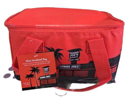 Bolso de Mano Trader Joe's MINI Refrigerador Aislado ROJO NUEVO CON ETIQUETAS