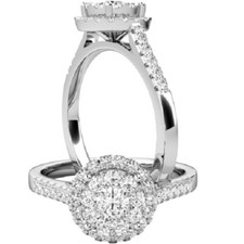 0.50 Ct Round Moissanite Wedding Engagement Ring 14K Solid White Gold Size 7.5