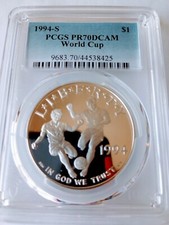 1994-S $1 World Cup Silver Commemorative PCGS PR70DCAM population (248).😎