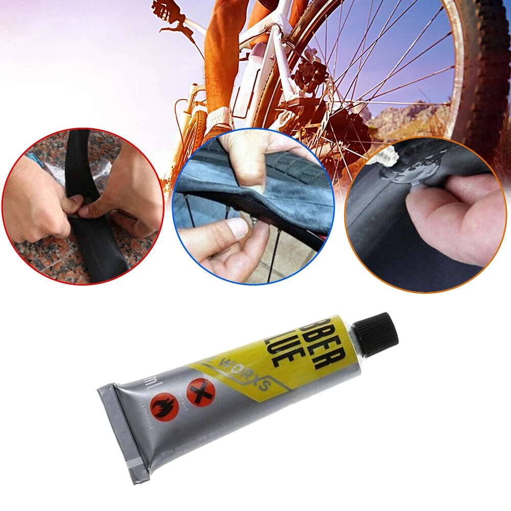 Bicycle Bike Tyre Tube Patch Glue Rubber Cement Adhesive Puncture Repair  Tools