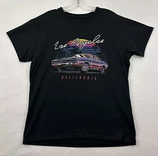 Brisco Brands Los Angeles California Womens Car Graphic T-Shirt Size L Black