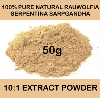 100% REIN NATÜRLICH - RAUWOLFIA SERPENTINA SARPGANDHA - 10:1 EXTRAKT PULVER - 50g