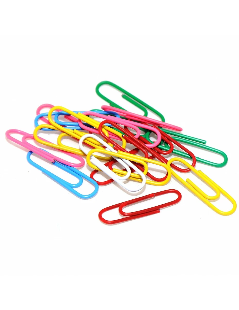 Stationery U Clips/Gem Clips/Paper Clips Plastic Paper Clip 100 multicolor  FS