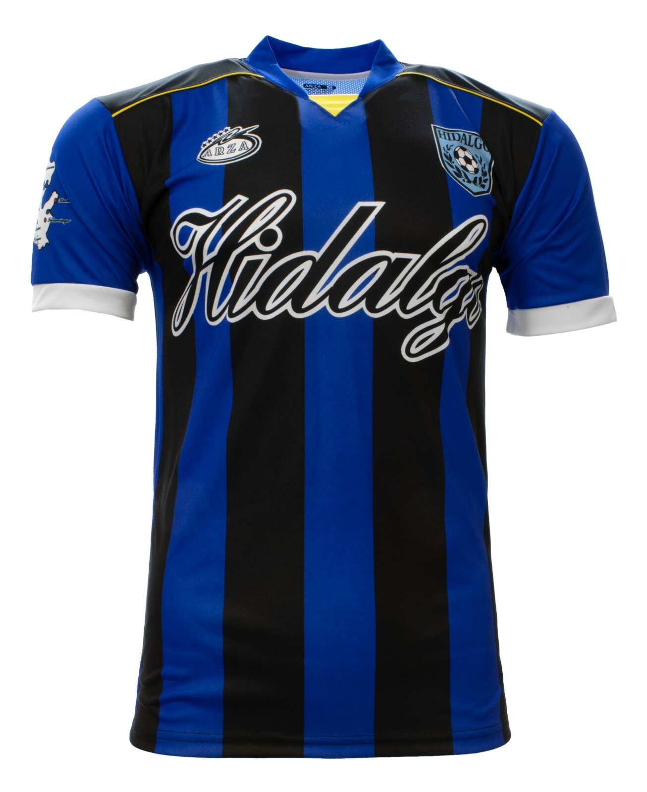 Pachuca Hidalgo Jersey Arza Design Color Black and Blue_100% Polyester_V Neck_