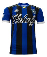 Jersey Pachuca Hidalgo Diseño Arza Color Negro y Azul_100% Poliéster_Cuello en V_