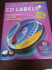 Matte White CD Labels 50 Standards/Full Face-Brand New-SHIPS N 24 HOURS