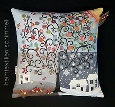 HESTA Dekokissen GOBELIN Kissen Kissenbezug LEBENSBAUM Sofakissen Couchkissen