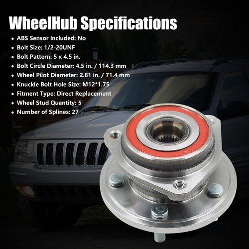 2* Front Wheel Hub Bearings Assembly for 1993-1998 Jeep Grand Cherokee - Picture 9 of 11