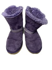 Girls Winter Boots K1 Purple Faux Fur Snow Outdoor Cottagecore Cozy
