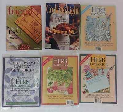 Vintage Cooking/Home Magazines, Some New, Herb Companion,  Cooking Light, Friend