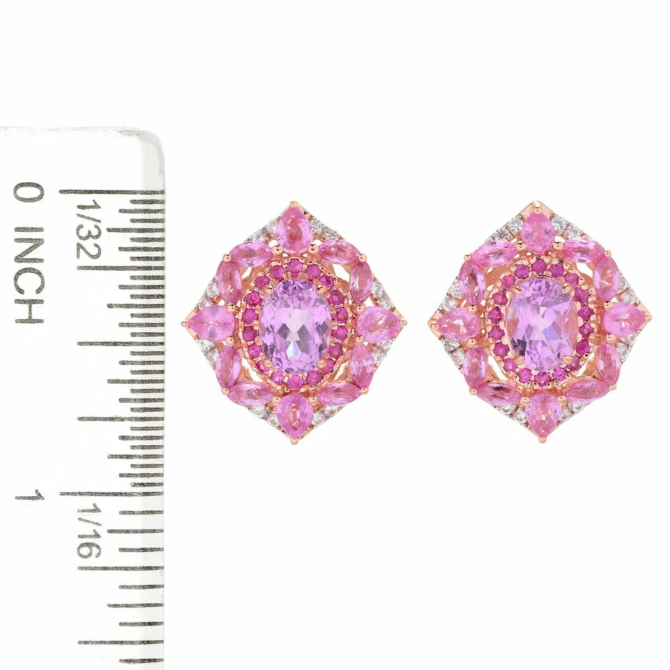 Pendiente Meher's 7.24ctw Kunzita, Zafiro Rosa, Rubí y Circón Gemas Agotado Foto 3 de 3