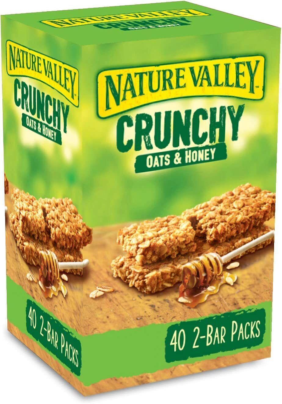 Nature Valley Crunchy Granola Bars Oats 'n' Honey,Pack of 40 X 2 Bars-BBD:12/26