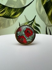 Romantic Red Roses Flower Rings - Floral Statement Ring