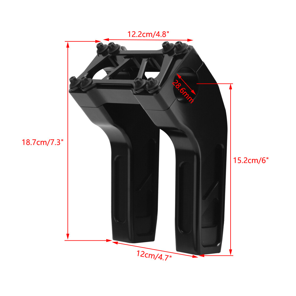 Club Style 1-1/8" Handlebar Riser & Gauge Mount for Harley M8 Softail 2018-2024