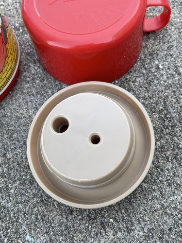 Rare Vintage Aladdin Red Muppets Sesame Street Big Bird Red Plastic Thermos Bert - Picture 9 of 11