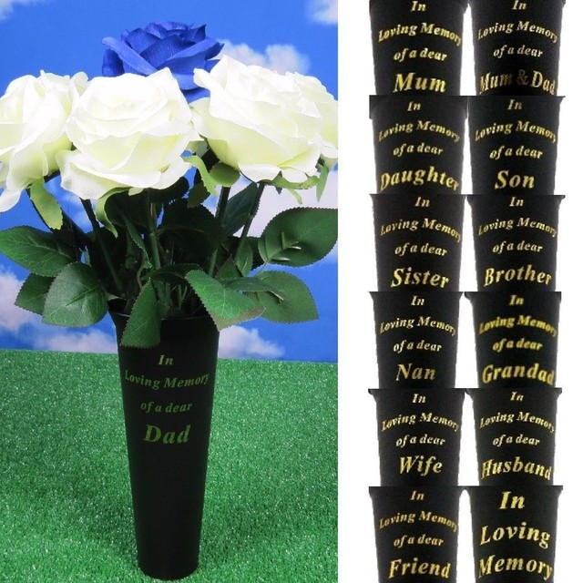 In Loving Memory Grave Memorial Vase With Metal Spike Various