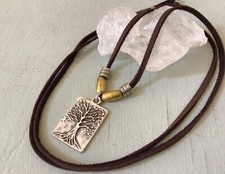 NEW Tree of Life Sundance Charm Necklace leather cord handmade artisan jewelry