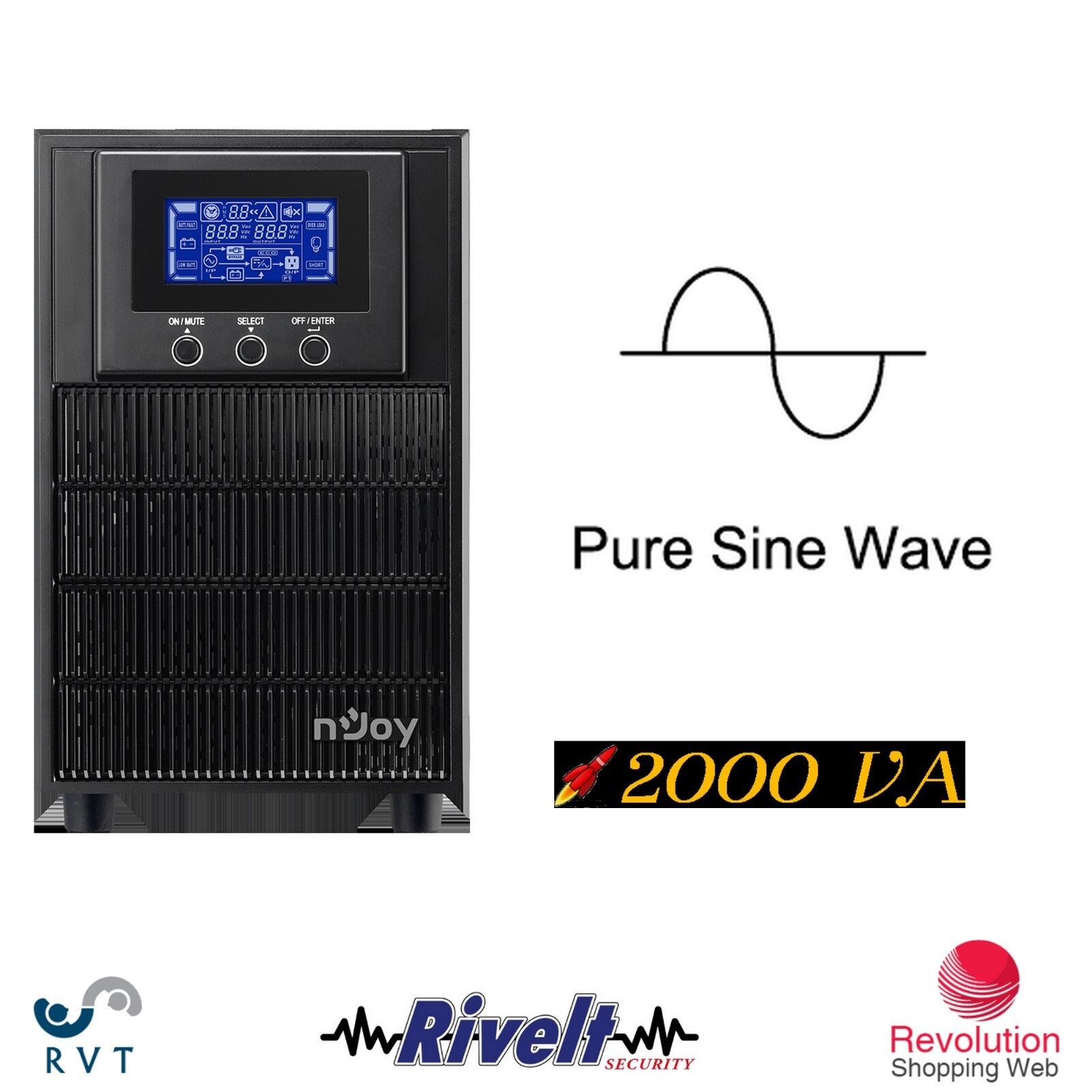 Ups continuity group' 2000va 1800w Online Pure Sine Wave DVR pel