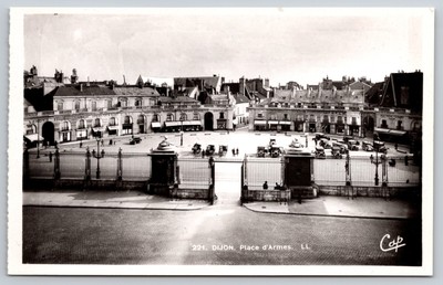 Dijon France Place d'Armes Armory Postcard RPPC Real Photo UNPOSTED