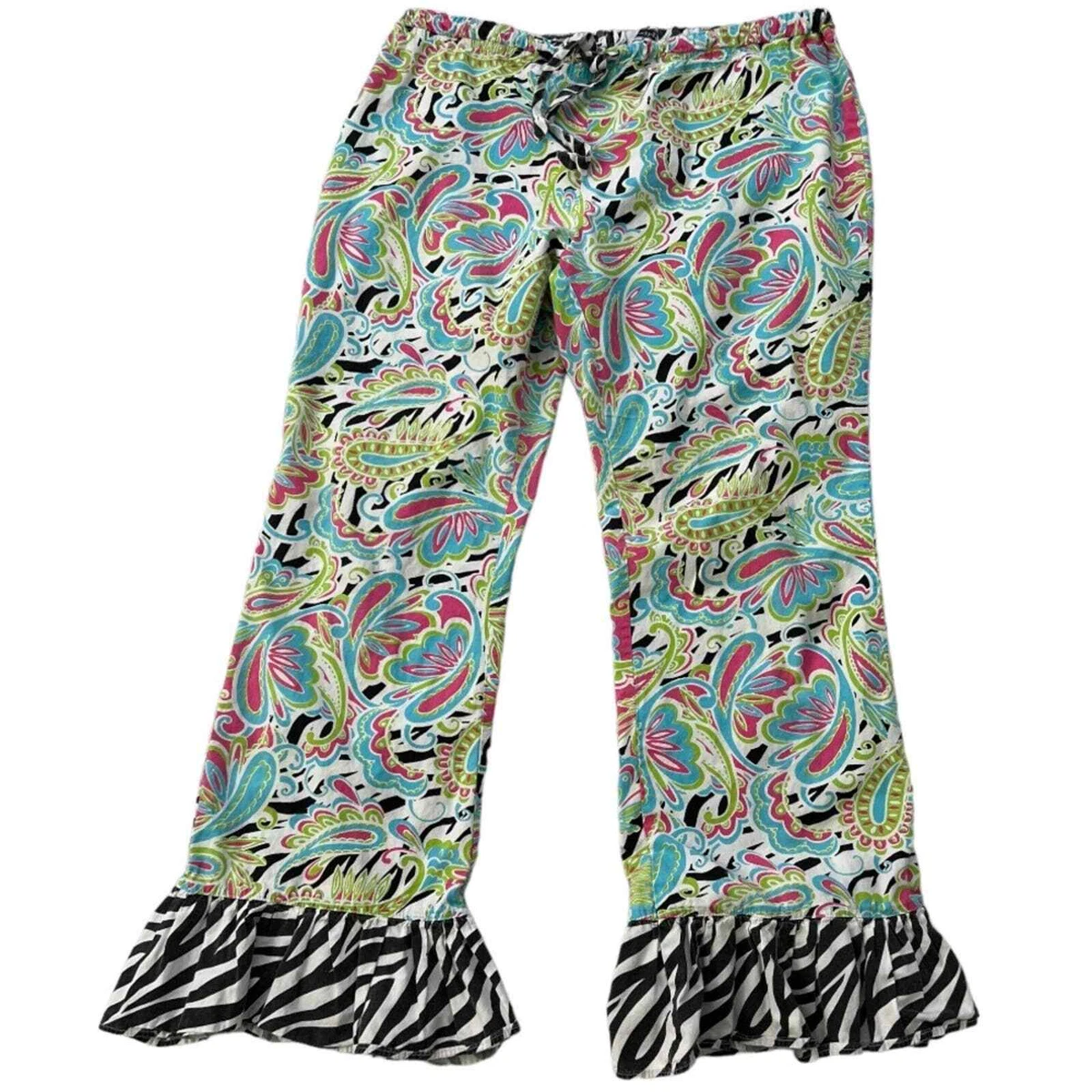Mud Pie Psychedelic 70s multicolored Flare Pants S