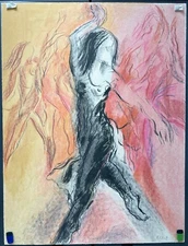 Outsider Art, Dancing Dancer Print, Movement, Unknown Artist, Fine Art Serigraph