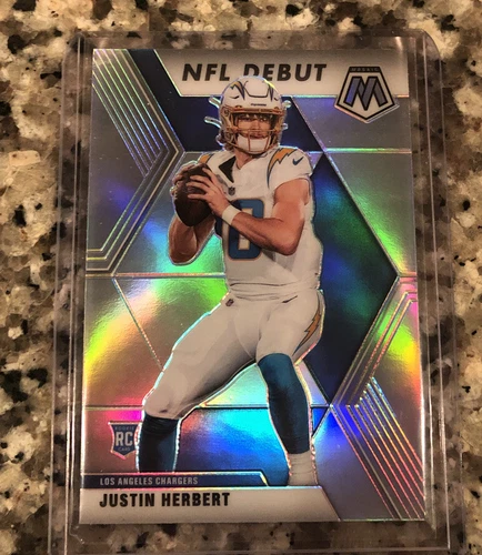2020 Panini Mosaic Justin Herbert RC NFL Debut Silver Los Angeles Chargers 