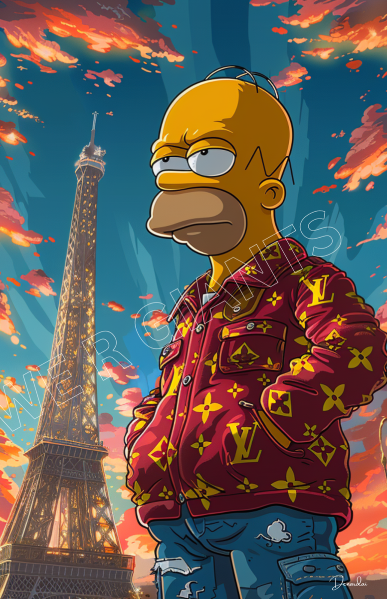 LOUIS VUITTON X HOMER SIMPSON POSTER 11X17 PRINT WALL DECOR WALL