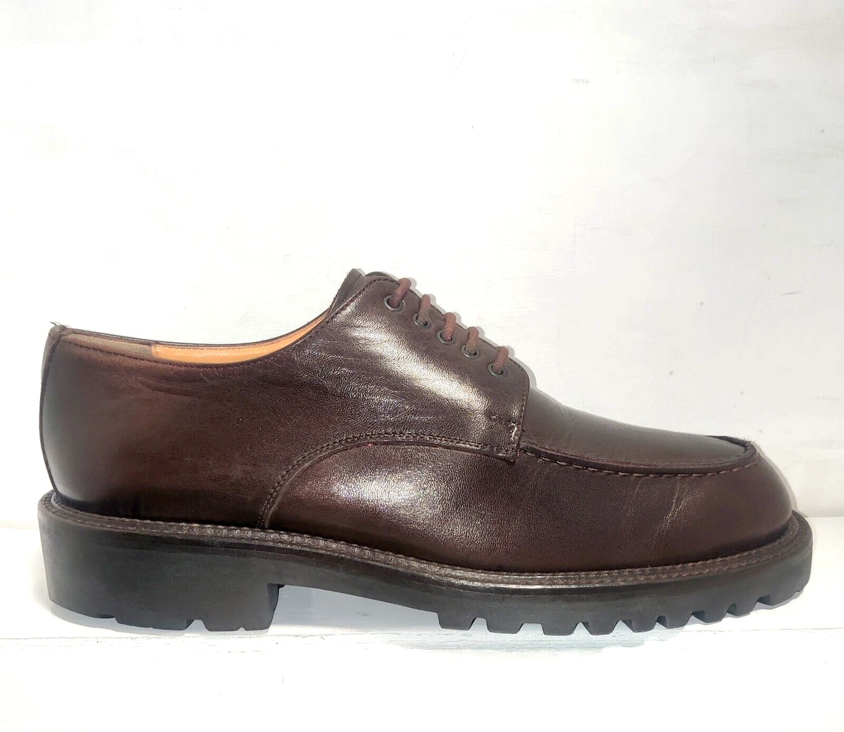 RUSH by Gordon Rush Men\'s Size 9 Jarvis Tan Brown Genuine Leather Oxford Shoes Dillon Lace-Up Cap Toe Oxford in Chestnut | Gordon Rush  main image 4