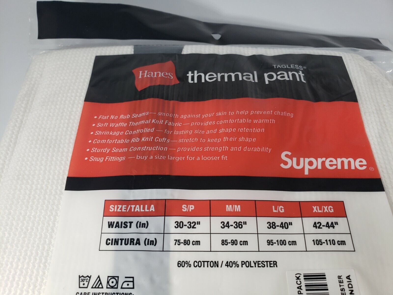 Supreme Hanes Bones Thermal Pants Size Med Natural (M) New FW21A27 