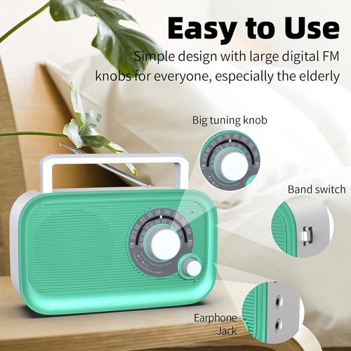 Analog AM/FM Radio with Bluetooth Connectivity - Portable & User-Friendly - Picture 8 of 10