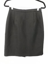 Isaac Hazan Womens Size 8 Black Pencil Skirt Back Slit Straight Lined Classic 