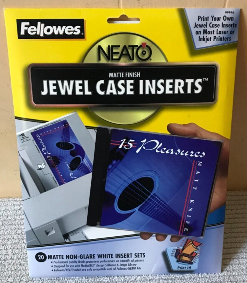 Fellowes 99946 Neato Standard JEWEL Case Inserts Matte Print at Home