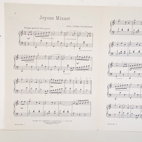 Vintage 1952 Joyous Minuet Piano Solo Sheet Music by Anna Loder Waterman - Picture 5 of 11