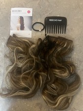REECHO 4 Pieces 20  Hair Extensions  Clip in  Soft Wave  Brown w/highlights