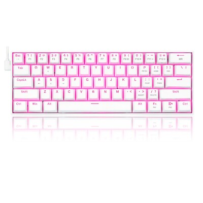 Redragon K630 Mechanische RGB-Gaming-Tastatur mit 61 Tasten Weiß