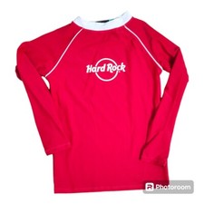 Snapperrock Hard Rock Kids Unisex Red Rash Guard Swim Top Long Sleeves UPF 50