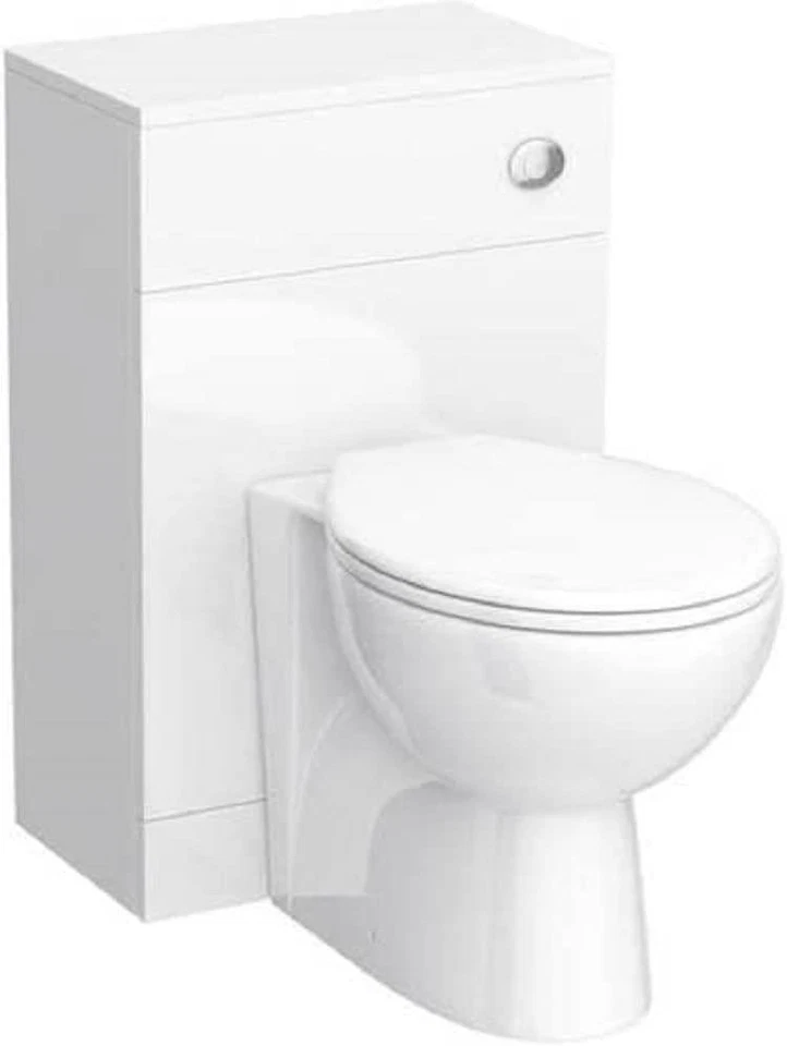 Bathroom Toilet Complete Set with Pan Seat and Cistern 600 x 300mm Modern White