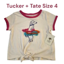 NWT Tucker + Tate Tie Front Graphic Tee Size 4