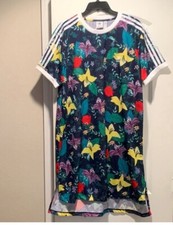 Adidas Floral Print Dress 3 Stripes Size Medium EUC