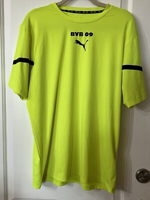 #321. Borussia Dortmund BVB Puma Green/ Yellow Shortsleeve DryCell Shirt Size L