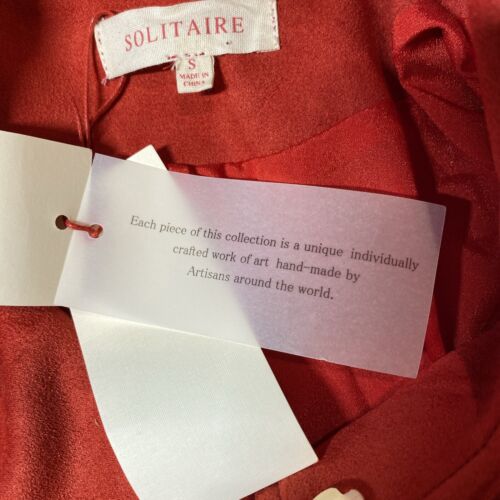 Solitaire Women’s Red Moto Jacket Soft Faux Suede Size Small NWT - Picture 3 of 11