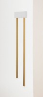 Wired Wall Mounted Long Brass Tubular Doorbell, White, Internal Transformer. Wired Wall Mounted Long Brass Tubular Doorbell, White, Internal Transformer.