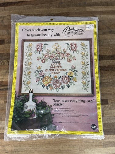 1974 Vintage Paragon Needlecraft Sampler Kit 'Love Makes Everything Easy' #0178