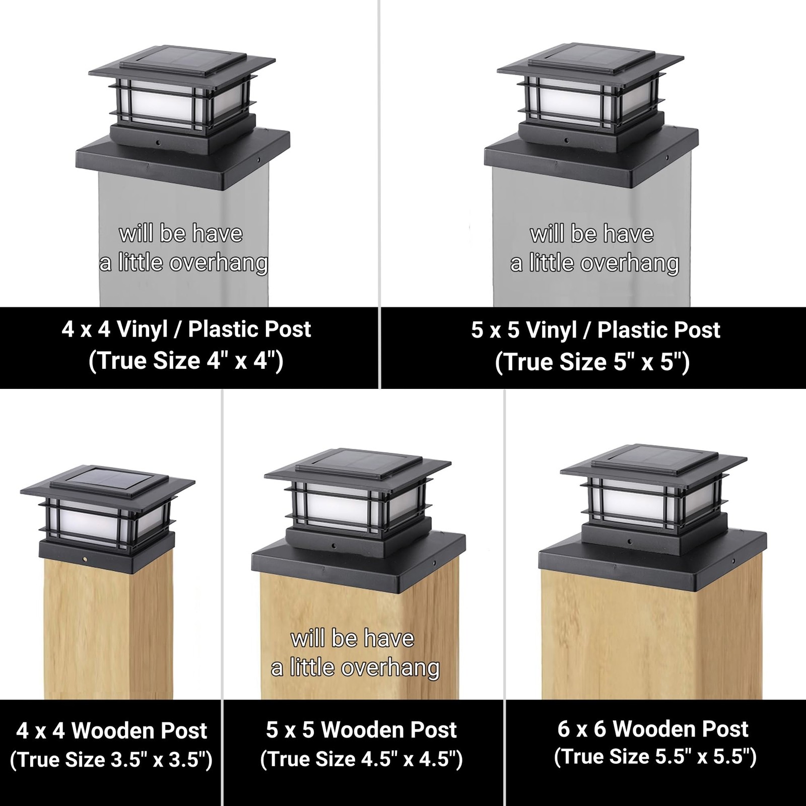 8 Pack Solar Post Cap Lights Outdoor with Flickering Flame Light, Fence Post ...
