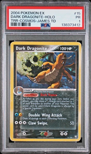 PSA 1 2004 Pokemon EX Team Rocket Returns Dark Dragonite Cosmos Deck Holo 15/109