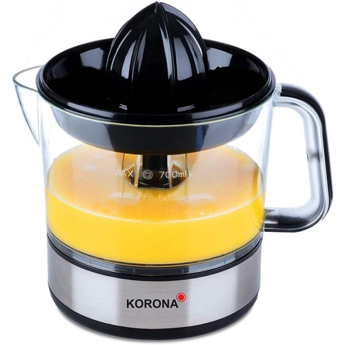KORONA Elektrische Zitruspresse Edelstahl Schwarz Saftpresse Entsafter 0,7 L