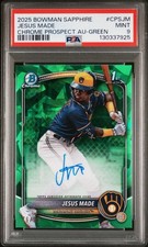 2025 JESUS MADE 1st Bowman Sapphire AUTO Green Ref /99 PSA 9 🔥 #1 Prospect