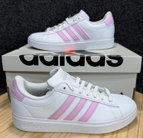 Adidas Grand Court 2.0 White/Pink Casual Sneakers IE5255 Womens Size 6.5 NIB